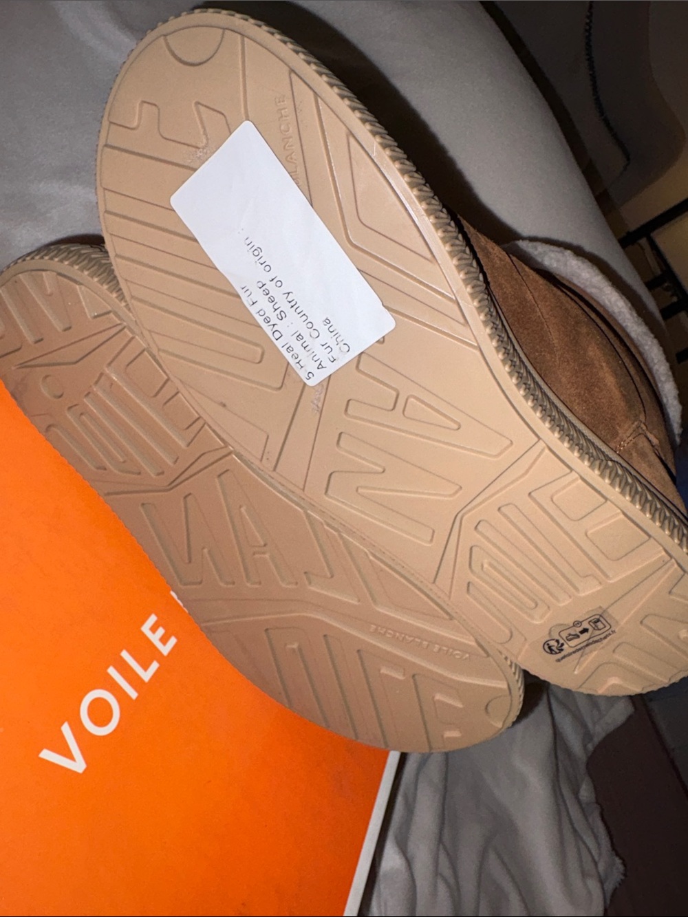 NWT VOILE BLANCHE Pan Genuine Shearling Lined Bootie in Brown - Picture 16 of 16